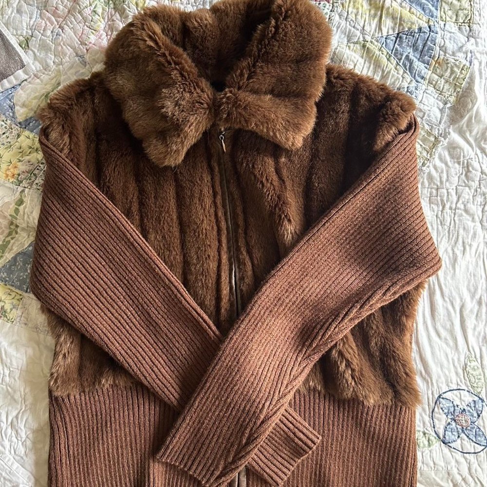 xl brown y2k jacket